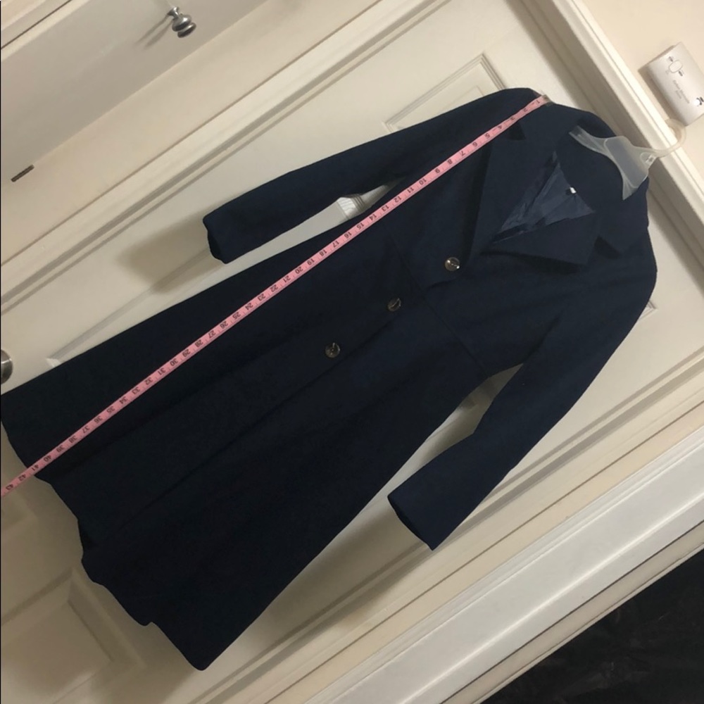 Navy blue vintage coat pin up style